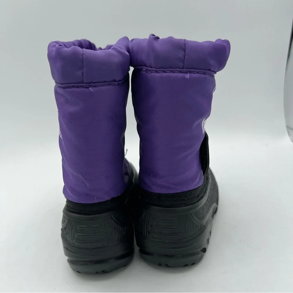 Kamik Toddler Girl's Size 5 Purple Black Winter Lined Snow Boots Slip On EUC